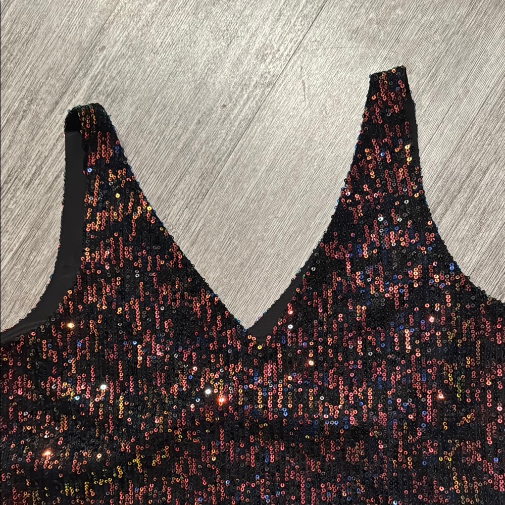 Loft Sequin Black and Gold Women's Top - Picture 4 of 8